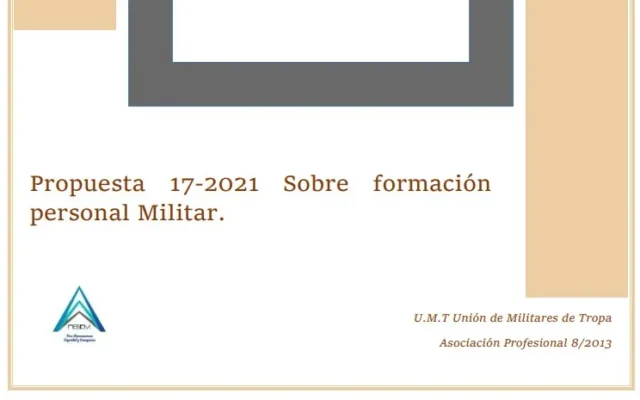 Propuesta UMT 17-21 sobre formación personal militar
