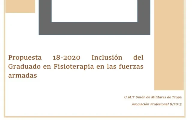 Propuesta UMT 18-20 sobre inclusión del graduado en fisioterapia en las FAS