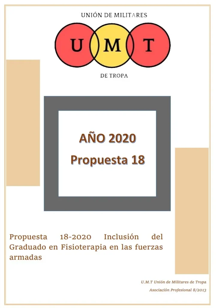 Propuesta UMT 18-20 sobre inclusión del graduado en fisioterapia en las FAS