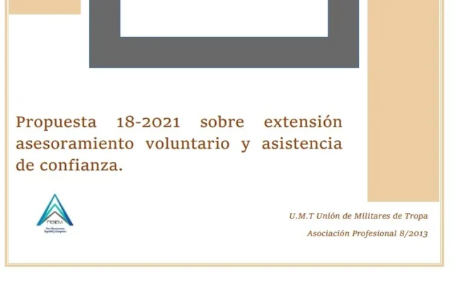 Propuesta UMT 18-2021 sobre extensión asesoramiento voluntario y asistencia de confianza