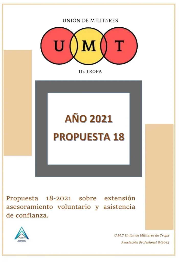 Propuesta UMT 18-2021 sobre extensión asesoramiento voluntario y asistencia de confianza
