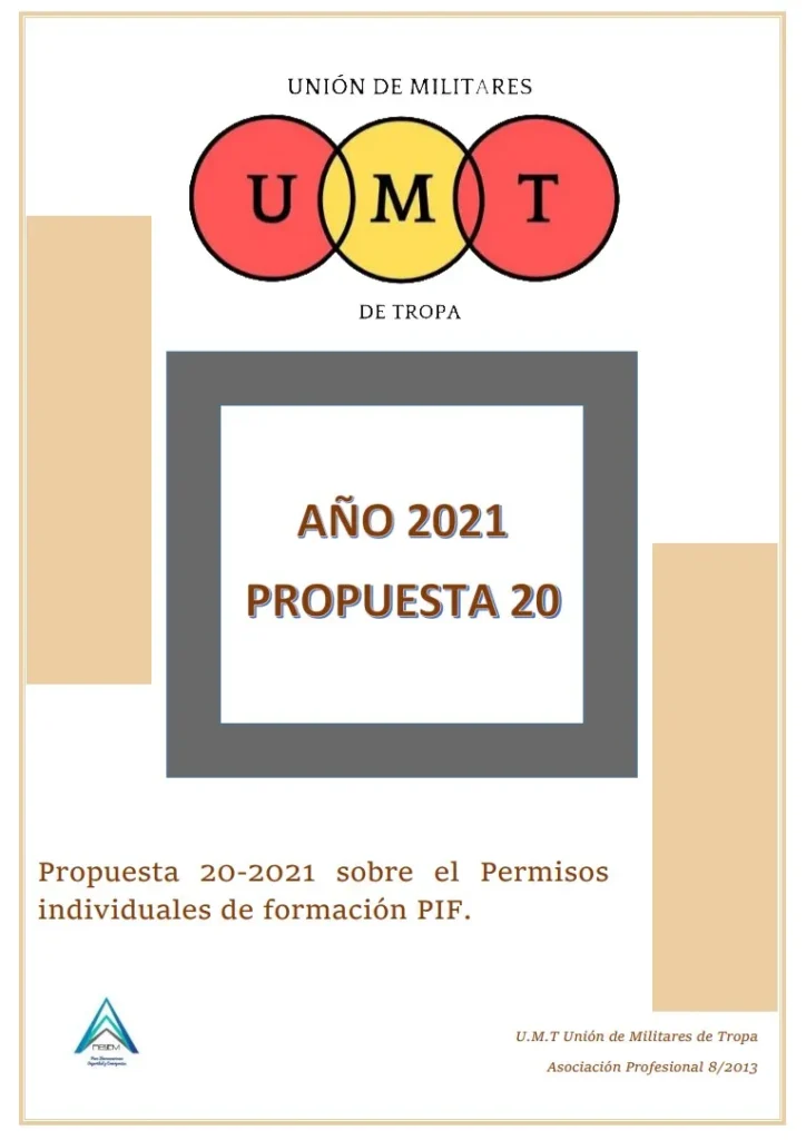 Propuesta UMT 20-2021 sobre el permiso individual de formación PIF