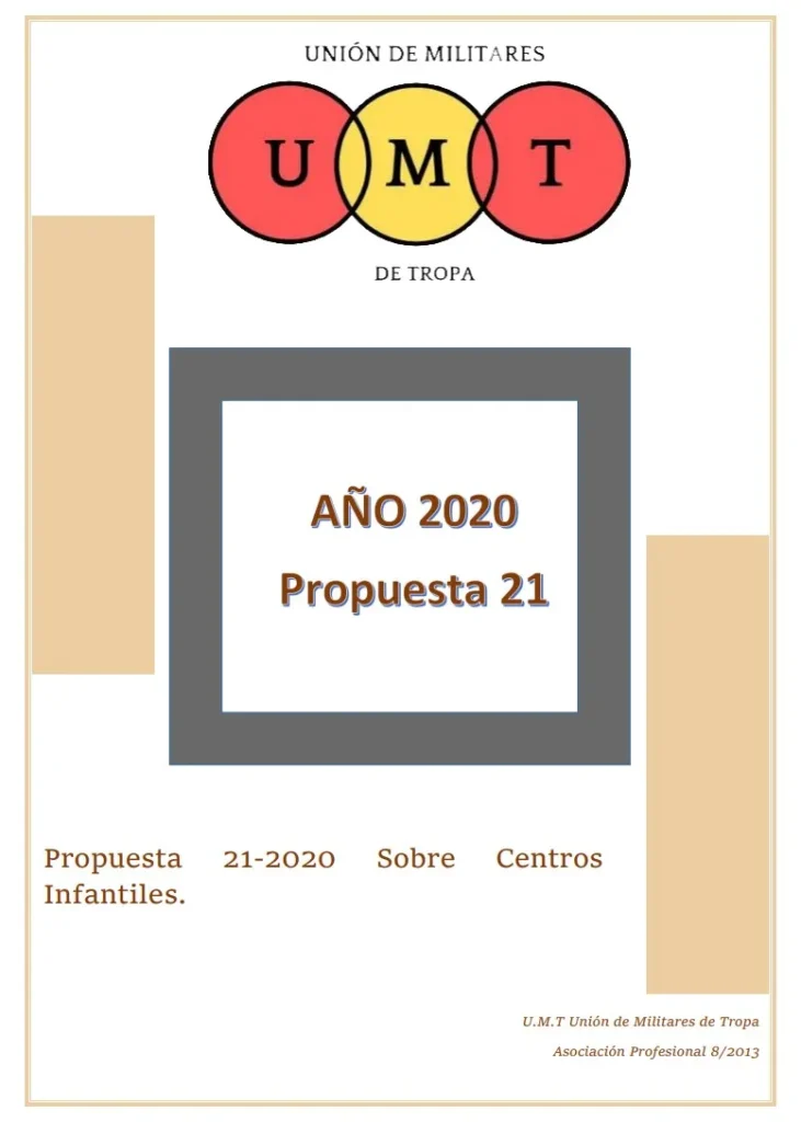 Propuesta UMT 21-20 sobre centros infantiles