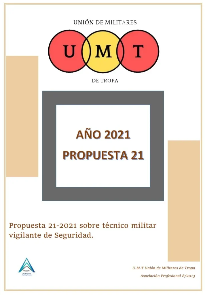 Propuesta UMT 21-2021 sobre técnico militar vigilante de seguridad