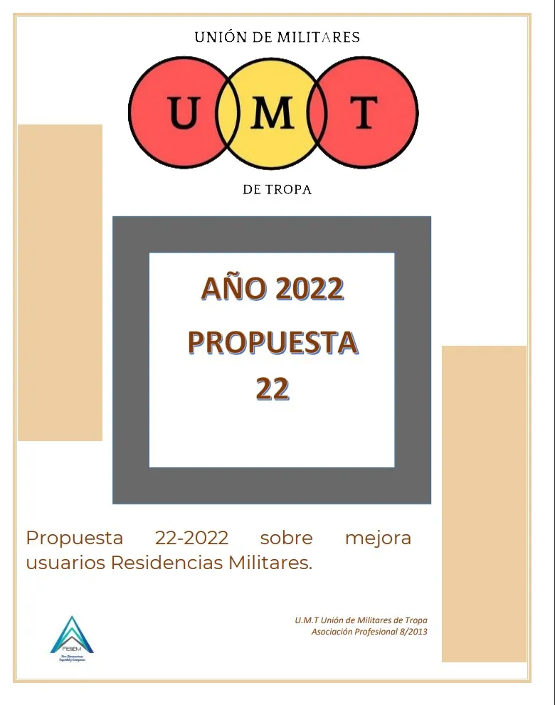 Propuesta UMT 22-22 sobre mejora usuarios residencias militares