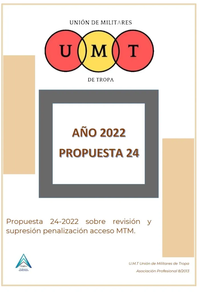 Propuesta UMT 24-22 sobre revisión y supresión penalización acceso a MTM