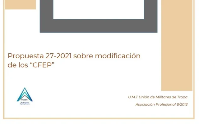 Propuesta UMT 27-2021 sobre modificación de los CFEP