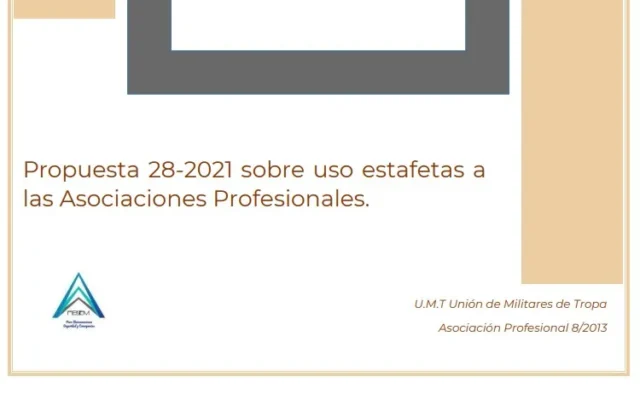 Propuesta UMT 28-2021 sobre uso de estafetas a las asociaciones profesionales