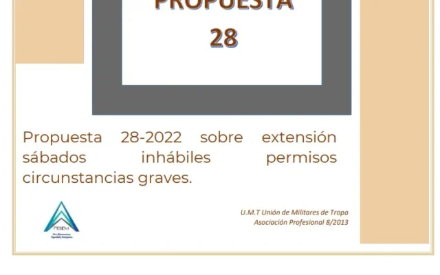 Propuesta UMT 28-22 sobre extensión sábados inhábiles permisos circunstancias graves