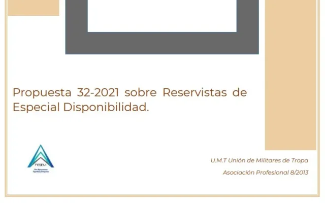 Propuesta UMT 32-2021 sobre reservistas de especial disponibilidad